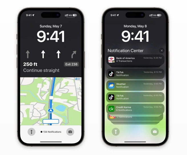 石台苹果维修服务分享iOS17锁屏地图导航半屏显示长什么样 